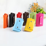 Portable Leather Keychain Holder Car Key Bag Unisex Wallet Cover Storage