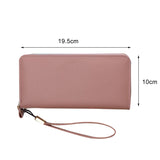 Women Long Wallet Zip Around PU Leather Purse Lanyard Wallet