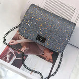 Women Shoulder Crossbody Bag Sequin Chain for Mobile Phone Party