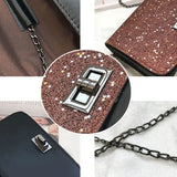 Women Shoulder Crossbody Bag Sequin Chain for Mobile Phone Party