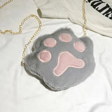 Women Crossbody Bag Plush Cat Paw for Mobile Phone