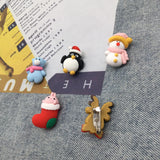 Christmas Cartoon Plastic Pin Brooches - Snowman Santa Claus