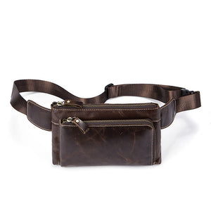 Leather Waist Pack Belt Phone Pouch Travel Waist Pack Male Bag