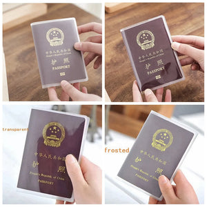 Pu Leather Travel Passport Holder - Transparent Waterproof Passport Pocket