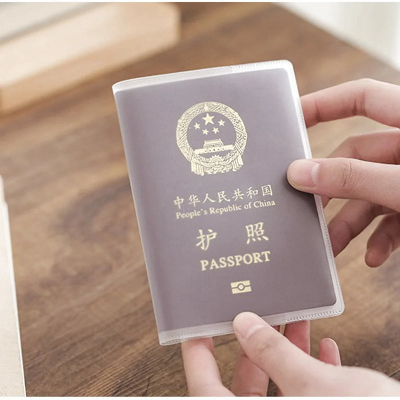 Pu Leather Travel Passport Holder - Transparent Waterproof Passport Pocket
