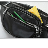 Vintage Leather Waist Bag Chest Bag Shoulder Chain Money Purse