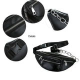 Vintage Leather Waist Bag Chest Bag Shoulder Chain Money Purse