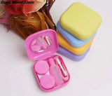 Square Lens Case Container Mini Mirror Travel Kit Easy Carry Box