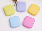 Square Lens Case Container Mini Mirror Travel Kit Easy Carry Box
