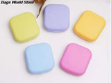 Square Lens Case Container Mini Mirror Travel Kit Easy Carry Box