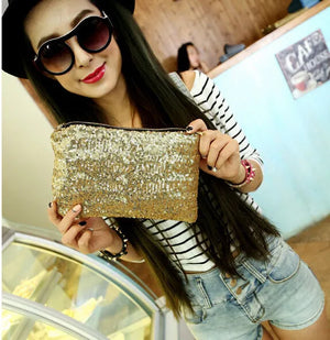Sequined Envelope Bag Clutch Purse Party Handbag