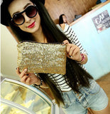Sequined Envelope Bag Clutch Purse Party Handbag