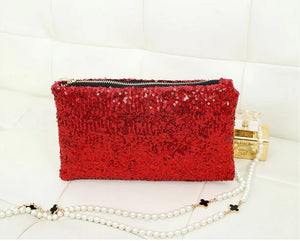 Sequined Envelope Bag Clutch Purse Party Handbag