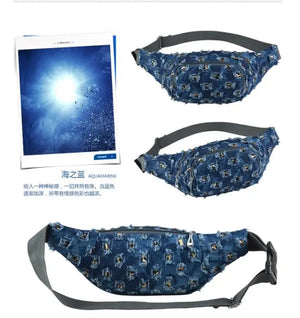 Lace Denim Waist Pack Female Fanny Pack Lady's Belt Women Travel Messenger Chest