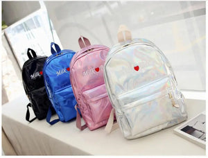 Hologram Backpack Laser Silver Daypack School Bag Mochila Feminino