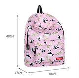 Pink Panda Bamboo 3D Printing Softback Notebook Bag Casual Backpack