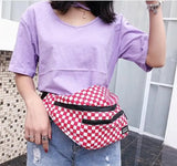 Plaid Waist Bag Unisex Leg Bag Fanny Pack Shoulder Belt Cellphone Bag