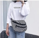 Plaid Waist Bag Unisex Leg Bag Fanny Pack Shoulder Belt Cellphone Bag