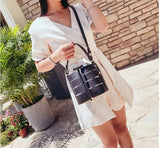 Drawstring Ground Bucket Shoulder Bag Multi-Function Handbag