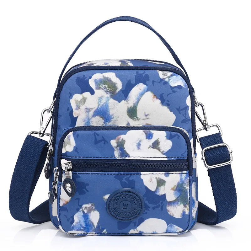 Casual Women's Crossbody Bag Small Nylon Handbag with Zipper