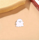 10 PCS Ghost Enamel Pins Happy Boo Brooches Goth Gothic Metal Badges