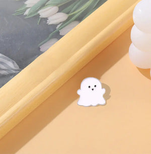 10 PCS Ghost Enamel Pins Happy Boo Brooches Goth Gothic Metal Badges