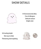 10 PCS Ghost Enamel Pins Happy Boo Brooches Goth Gothic Metal Badges