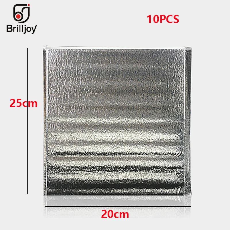 10 Pcs Aluminum Foil Insulated Food Storage Ice Bag Thermal Cooler