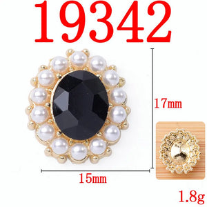 10 Pcs Pearl Edge Diamond Buckle Hair Clothing Bag Accessories DIY