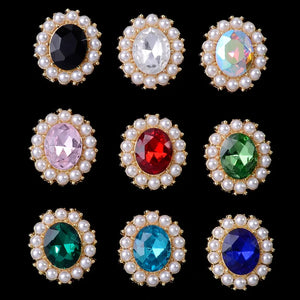 10 Pcs Pearl Edge Diamond Buckle Hair Clothing Bag Accessories DIY