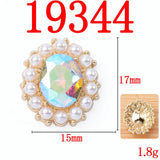 10 Pcs Pearl Edge Diamond Buckle Hair Clothing Bag Accessories DIY