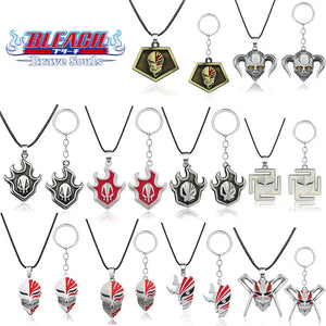 10 Pcs Anime BLEACH Metal Keychains Kurosaki Ichigo Backpack Pendant Mask Gift