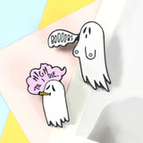 10 Cartoon Spooky Ghost Brooches Punk Lapel Pins Funny Enamel Badges