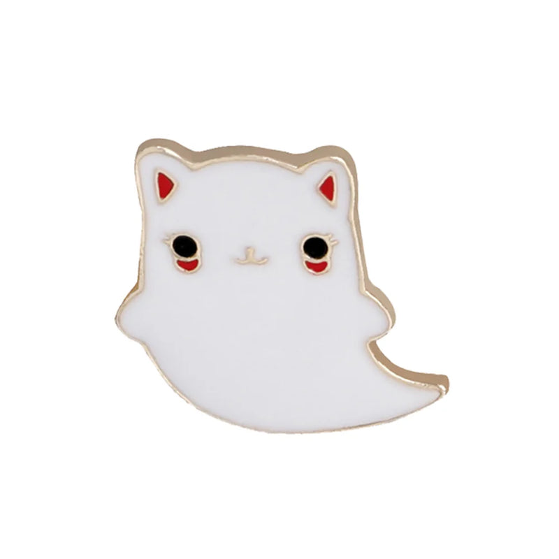 10 Cartoon Spooky Ghost Brooches Punk Lapel Pins Funny Enamel Badges