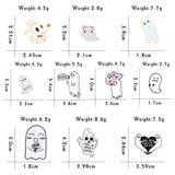 10 Cartoon Spooky Ghost Brooches Punk Lapel Pins Funny Enamel Badges