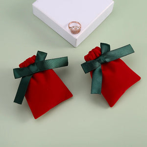 10-pack Small Red Velvet Jewelry Pouches Drawstring Gift Bags