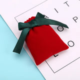 10-pack Small Red Velvet Jewelry Pouches Drawstring Gift Bags
