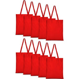 10 piece Large Capacity Shoulder Bag Cotton Tote Reusable Shopping Bag for Women