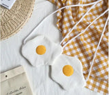 10 pcs Tote Canvas Shoulder Bag Fried Eggs Handbag