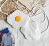10 pcs Tote Canvas Shoulder Bag Fried Eggs Handbag