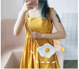 10 pcs Tote Canvas Shoulder Bag Fried Eggs Handbag