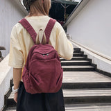 100% Cotton Small Backpacks Solid Leisure Or Travel Bags Soft Canvas