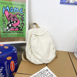 100% Cotton Small Backpacks Solid Leisure Or Travel Bags Soft Canvas
