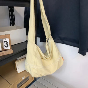 100% Cotton Teenager Casual Roomy School Book Hobo Handbag Female Eco-friendly