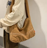 100% Cotton Teenager Casual Roomy School Book Hobo Handbag Female Eco-friendly
