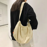 Teenager Canvas Hobo Shoulder Bag Student Casual Big Size School Book Laptop Bag