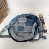 High Street Denim Braid Belt Messenger Bag for Teens