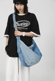 High Street Denim Braid Belt Messenger Bag for Teens
