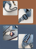 High Street Denim Braid Belt Messenger Bag for Teens