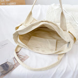 100% Cotton Totes For Women Large Capacity Canvas Shoulder Bags Solid Packages
